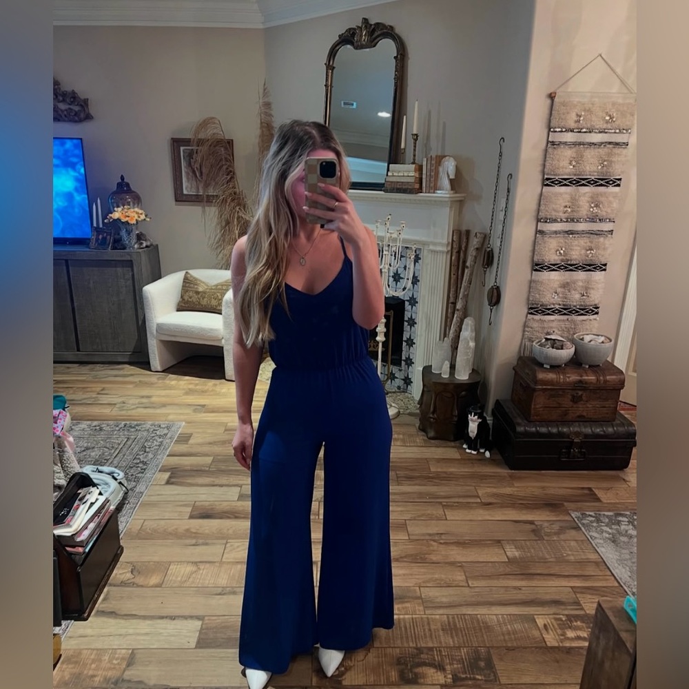 Sage royal blue jumpsuit size small